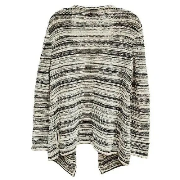 St. John Knits Caviar Ribbon Knit Waterfall Cardigan M Quiet Luxury